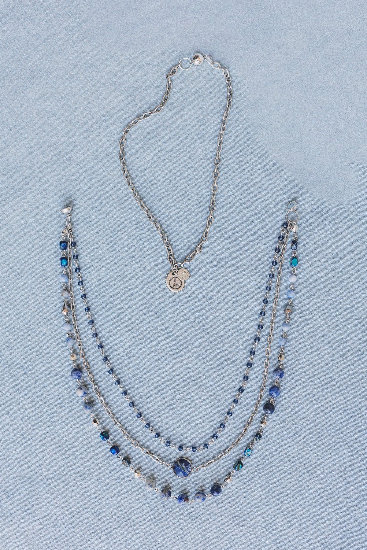 Turquoise Cascade Necklace - Blue Multi