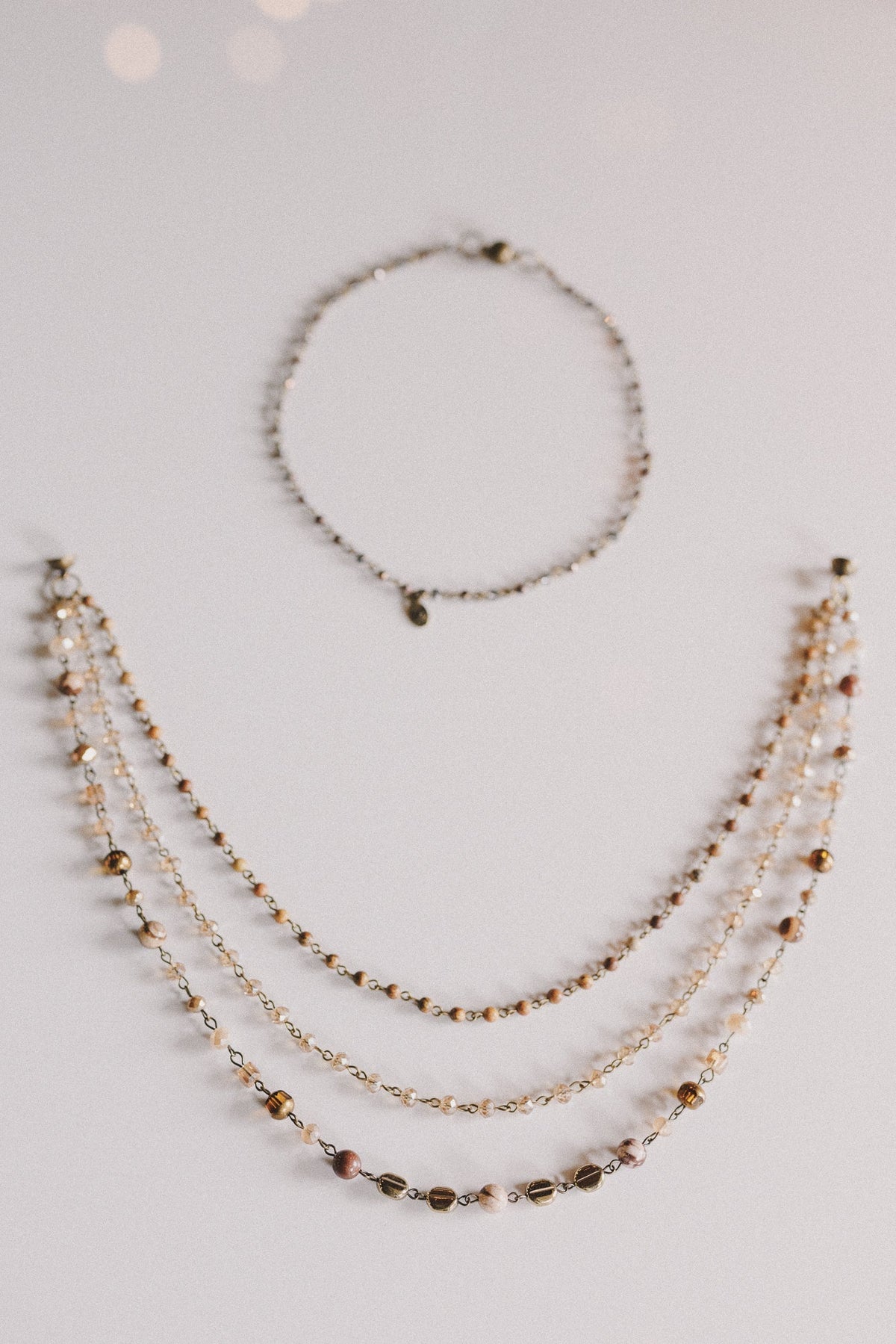 Rainfall Cascading Necklace - Brown