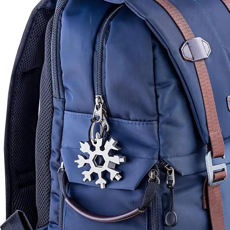 Portable 18-in-1 Snowflake Multi-Tool – Stainless Steel Pocket Wrench