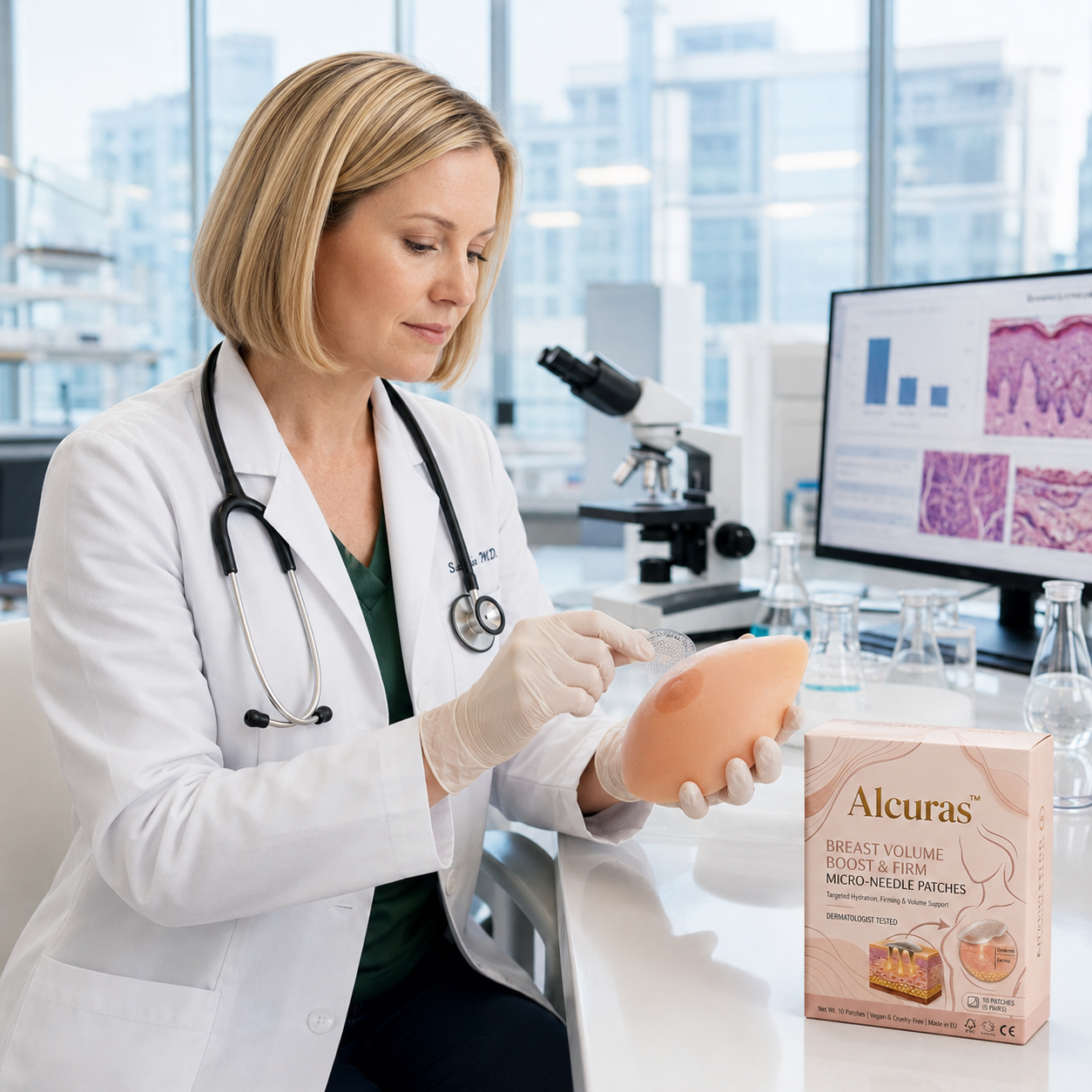 Alcuras™ Nano-Microneedle Bust Lift Patches ✨ — No Surgery Needed. For a firmer, fuller, more lifted-looking bust contour & renewed feminine confidence 💖