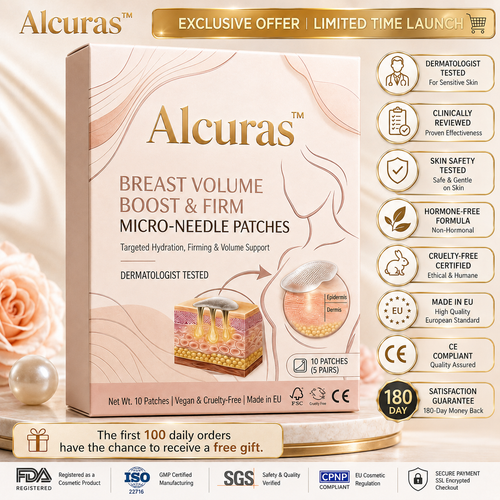 Alcuras™ Nano-Microneedle Bust Lift Patches ✨ — No Surgery Needed. For a firmer, fuller, more lifted-looking bust contour & renewed feminine confidence 💖