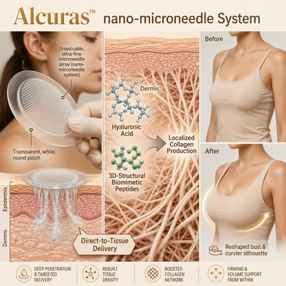Alcuras™ Nano-Microneedle Bust Lift Patches ✨ — No Surgery Needed. For a firmer, fuller, more lifted-looking bust contour & renewed feminine confidence 💖